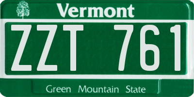 VT license plate ZZT761