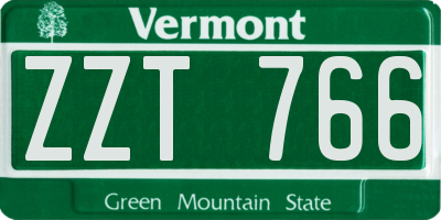 VT license plate ZZT766