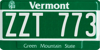 VT license plate ZZT773