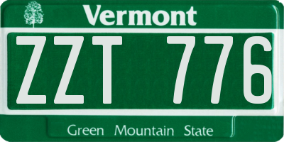 VT license plate ZZT776