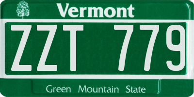 VT license plate ZZT779
