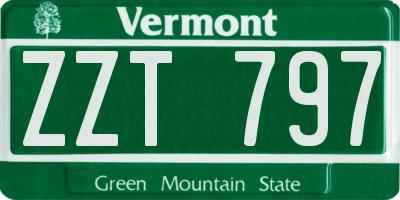 VT license plate ZZT797