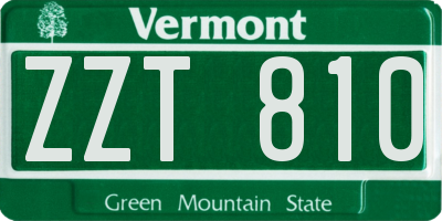 VT license plate ZZT810