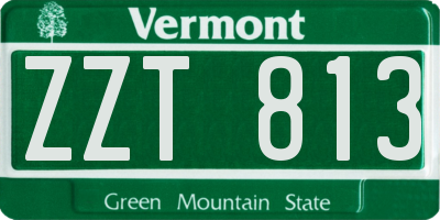 VT license plate ZZT813