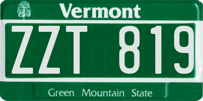 VT license plate ZZT819