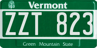 VT license plate ZZT823