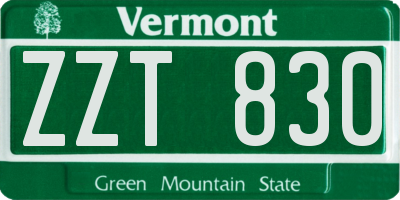VT license plate ZZT830