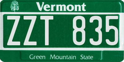 VT license plate ZZT835