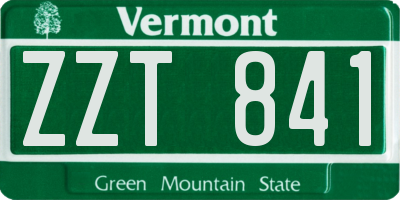 VT license plate ZZT841