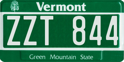 VT license plate ZZT844