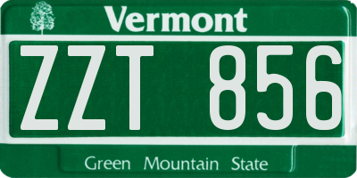 VT license plate ZZT856
