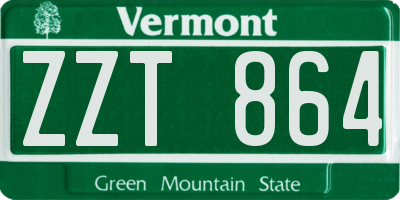VT license plate ZZT864