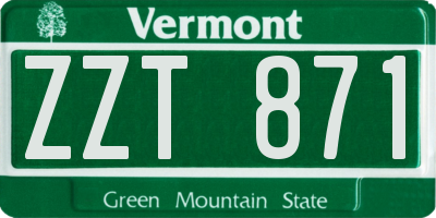 VT license plate ZZT871