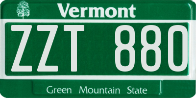 VT license plate ZZT880