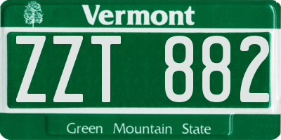 VT license plate ZZT882