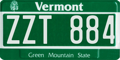 VT license plate ZZT884