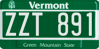 VT license plate ZZT891