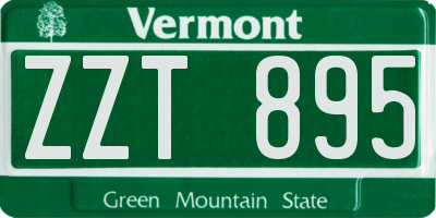 VT license plate ZZT895