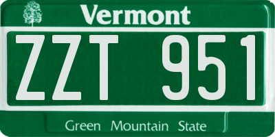 VT license plate ZZT951