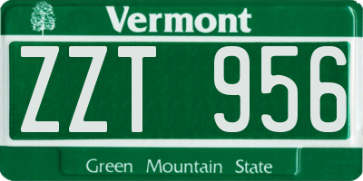 VT license plate ZZT956