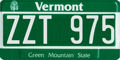 VT license plate ZZT975