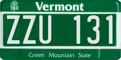 VT license plate ZZU131
