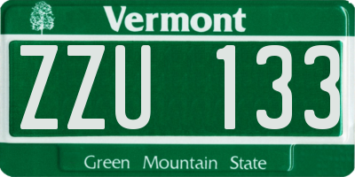 VT license plate ZZU133