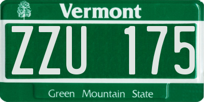 VT license plate ZZU175