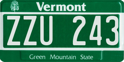 VT license plate ZZU243