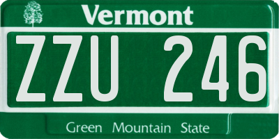 VT license plate ZZU246
