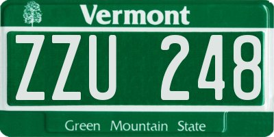 VT license plate ZZU248