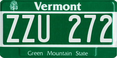 VT license plate ZZU272