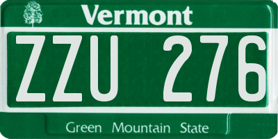 VT license plate ZZU276