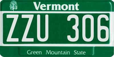 VT license plate ZZU306