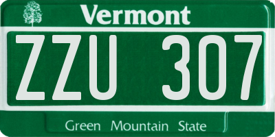 VT license plate ZZU307