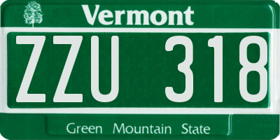VT license plate ZZU318