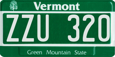 VT license plate ZZU320