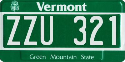 VT license plate ZZU321