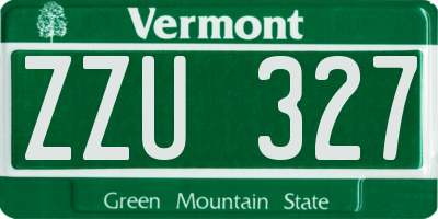 VT license plate ZZU327