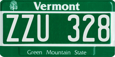 VT license plate ZZU328