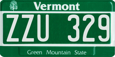 VT license plate ZZU329