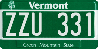 VT license plate ZZU331