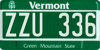 VT license plate ZZU336