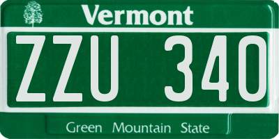 VT license plate ZZU340