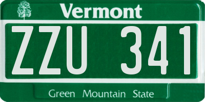 VT license plate ZZU341