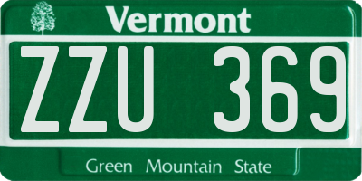 VT license plate ZZU369