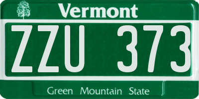 VT license plate ZZU373