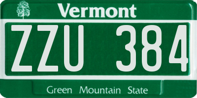 VT license plate ZZU384