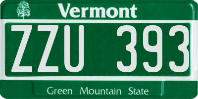 VT license plate ZZU393