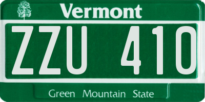 VT license plate ZZU410